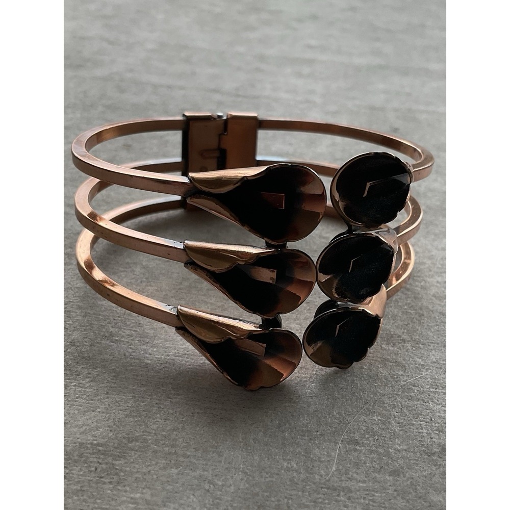 vintage mid-century modern Renoir Signed copper cuff bracelet Estate Jewelry